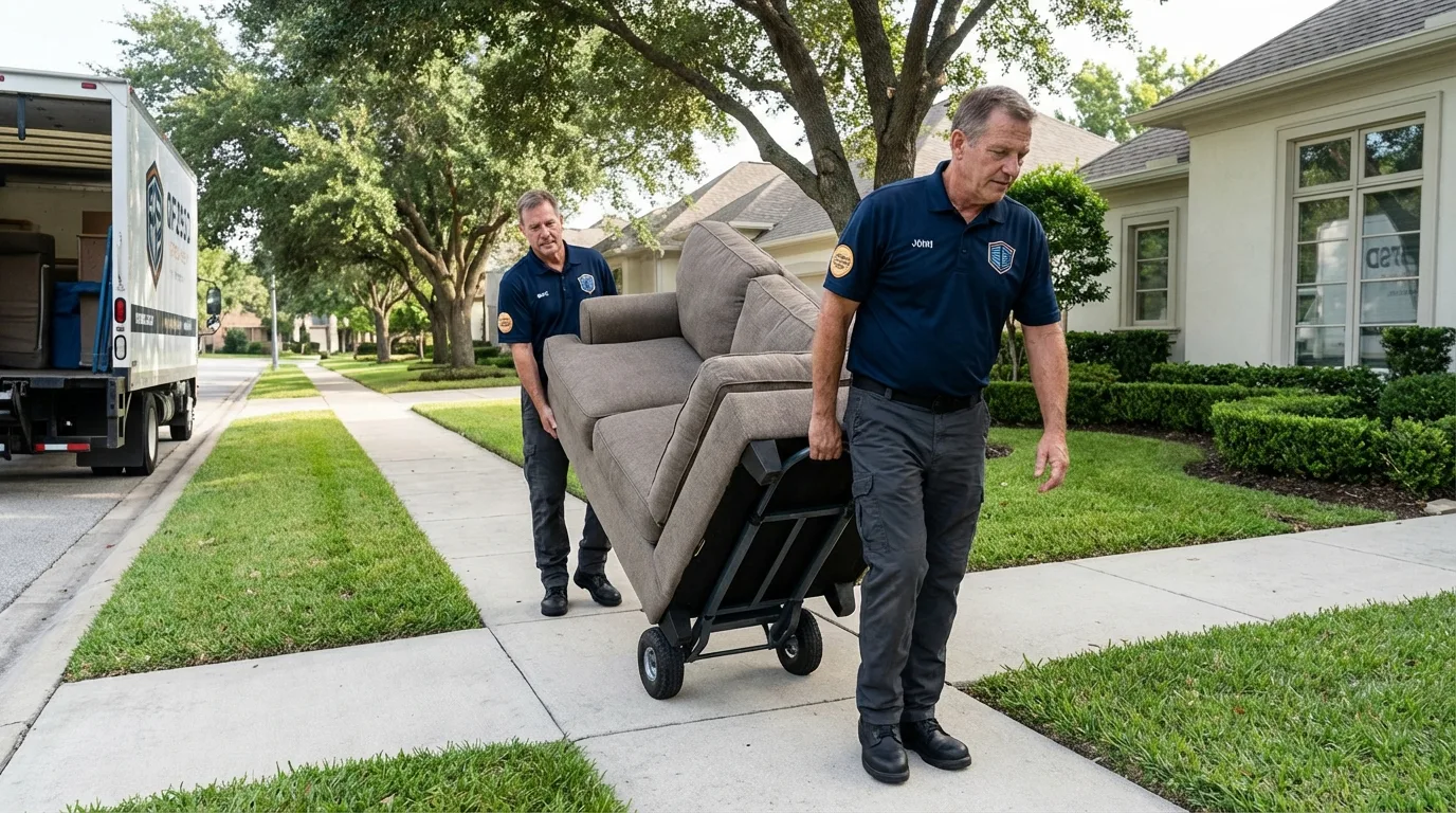 Local residential moving crew loading furniture in Luzerne, PA